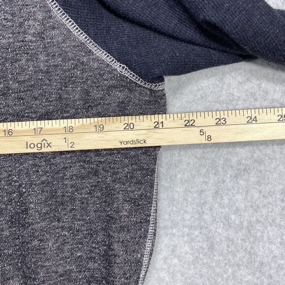 Morse Code Shirt Mens Extra Large Blue Gray Raglan Long Sleeve Hoodie Pocket XL - Picture 3 of 11